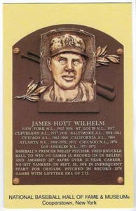 JAMES HOYT WILHELM-1985 PATIO DE BÉISBOL - PLACA DE INDUCCIÓN ~ LANZADOR DE ALIVIO PREMIER - Imagen 1 de 1