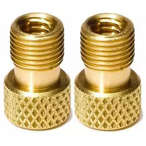 Paquete de 2 adaptadores de válvula Presta de latón sólido convertir válvula francesa a Schrader estándar - Imagen 1 de 2