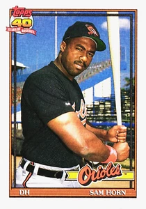 1991 - Topps --- Sam Horn -- Card #598 --- Baltimore Orioles - Picture 1 of 2