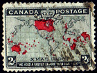 CANADA SC#86 CHRISTMAS, MAP OF EMPIRE 2¢ BLACK BLUE USED VG-F 68 (270CS04)