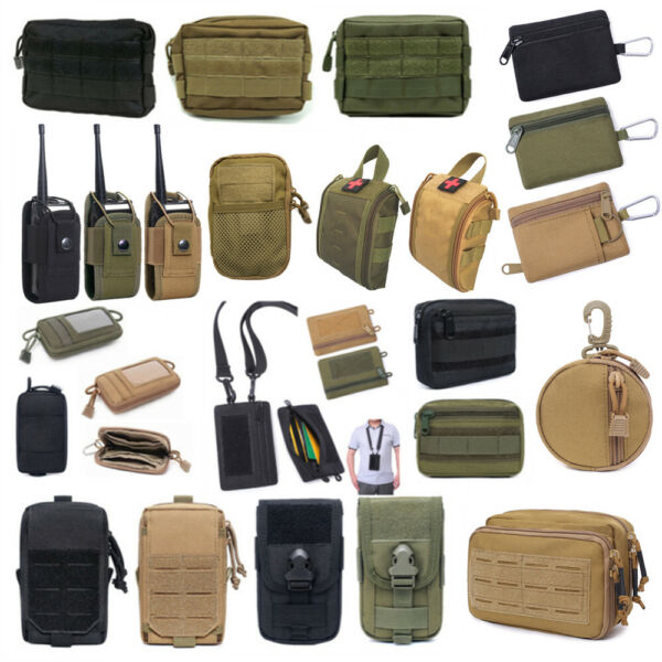 Tactical Molle Pouch EDC Multi Purpose Utility Belt Bag Waist Pack Small - Large