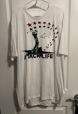 Greg Norman ATTACK LIFE SHARK T 恤全新带标签白色 G7F24XLK64 — 第 1/3 张图片