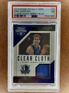 Camiseta deportiva Panini Dirk Nowitzki 2014 tela transparente *USADA EN EL JUEGO* azul/199 PSA 7 #10 memoria - Imagen 1 de 5