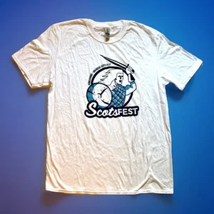 Arkansas Scotsfest weißes grafisches T-Shirt Größe Large Gildan Schottland 100 % Baumwolle - Bild 1 von 7