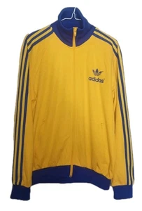 Adidas Originals anni 70 archivio track jacket top giallo collo alto 1972 UK Medium - Foto 1 di 13