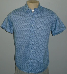 Robert Graham Classic Fit Hemd Blätter Print Blau Kurzarm Knopfleiste Herren M - Bild 1 von 6
