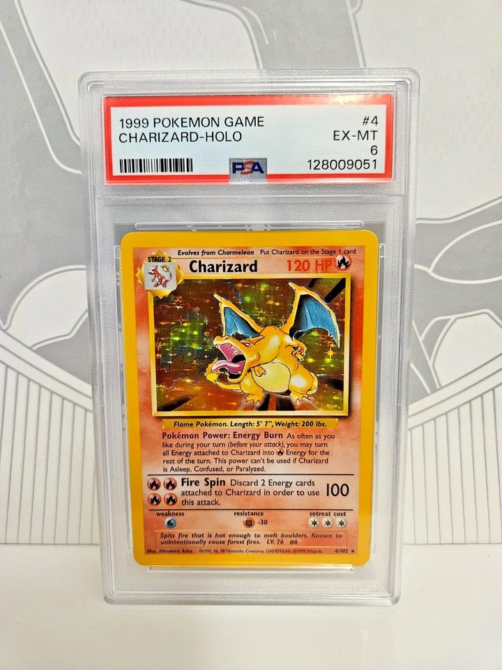 PSA 6 Charizard 4/102 Base Set Unlimited Holo 1999 Pokemon Game WOTC - Image 1 of 2
