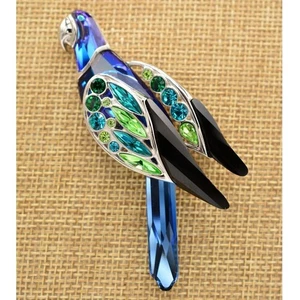 Daniel Swarovski Parrot Pin Brooch Tropical Bird Paradise Collection 925 BOX - Picture 1 of 24