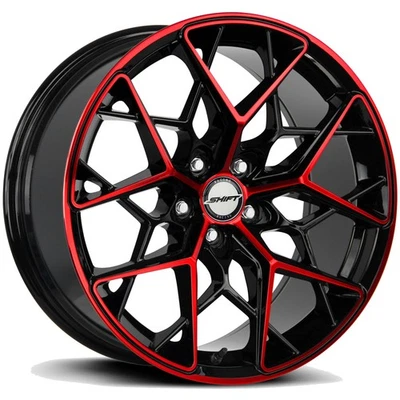 Shift H35 Piston 18x8.5 5x120 +35mm Black/Red Wheel Rim 18" Inch - Image 1 of 4