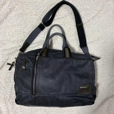 Diesel Hombres Bolso de Mano 2 Vías Hombro Denim Negro 29x11x40cm Lujo Elegante Informal Foto 1 de 4