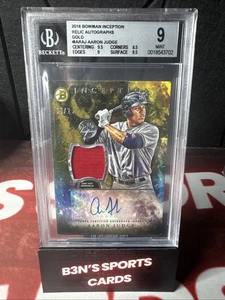 2016 Bowman Inception Aaron Judge Patch Auto RC GU /25 BGS 9/10 - Picture 1 of 2
