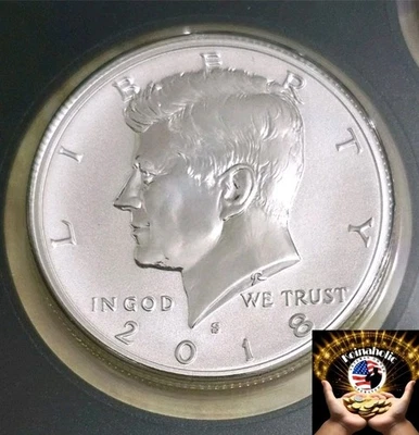 2018 S Silver REVERSE Proof Kennedy Half Dollar 50c DCAM From Storage, Fast 🚢  - Image 1 of 4