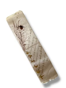 Antikes Seiden Oster Lesezeichen mit handbemaltem Motiv & Gedicht Text - Bild 1 von 5