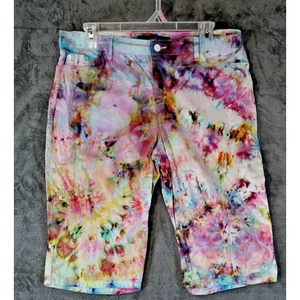 Gloria Vanderbilt Bermuda Shorts SZ 8 Artisan Hand Dyed Crumple Style Tie‑Dye - Bild 1 von 9
