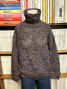 Suéter Jersey Nicole Farhi S 10 12 Damas Lana Mohair Cuello Redondo Borgoña Tortuga - Imagen 1 de 13