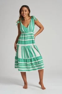 Damen Kleid 100 % Baumwolle Apfelgrün Sommer/Strand - Bild 1 von 4
