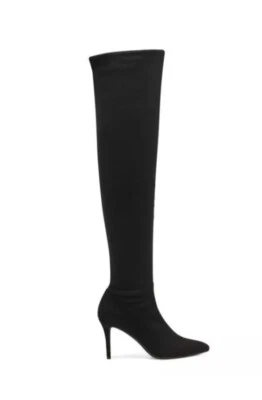 Botas femininas JESSICA SIMPSON Abrine acima do joelho salto preto camurça sintética 7.5 - Imagem 1 de 4