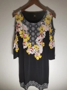 JM Collection Floral Cold Shoulder 3/4 Sleeve Dress Size XL NWT $69.50 - Picture 1 of 13