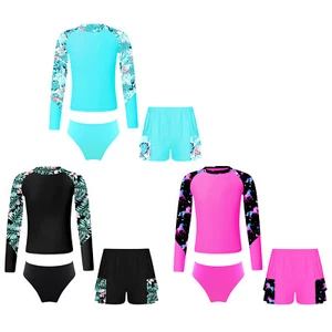 Kids Girls Beachwear Rash Guard Swimsuit Youth Swimwear Boys Outfits Swimming - Picture 1 of 38