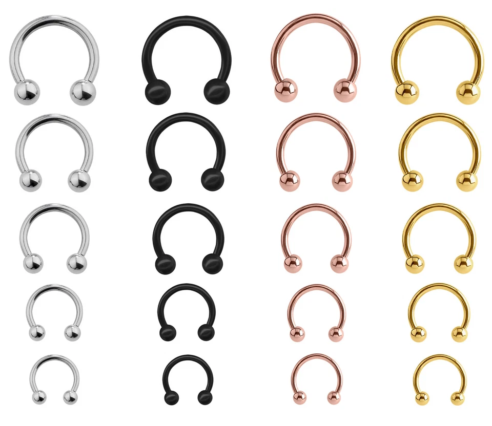 Ferro Barretta Bilanciere Circolare Piercing Acciaio Chirugico Naso Setto Nipplo - Immagine 1 di 1