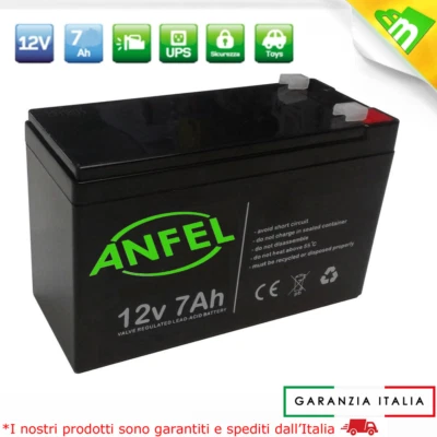 ANFEL Batteria 12v 7Ah per Sistemi di Allarme o Gruppo di continuità UPS BIGBAT