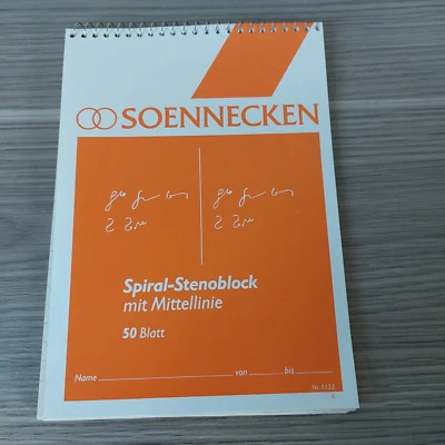 Soennecken Spiral-Stenoblock mit Mittellinie * Notizblock * Nr. 1133 - Bild 1 von 2