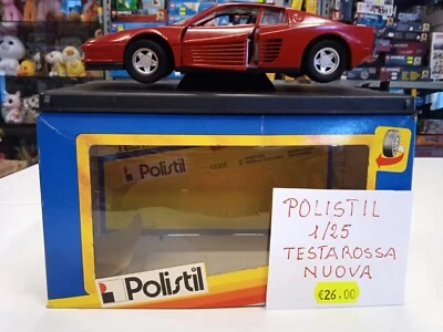 Testarossa con 2 Aperture Polistil Scala 1:25 Die Cast Metal Nuova - Immagine 1 di 2