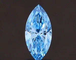 Marquise 1.14 Carat Fancy Vivid Blue VS1 CVD Loose Lab Grown Diamond - Picture 1 of 3
