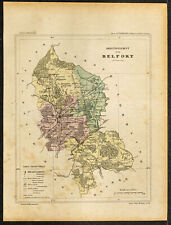1896 - Territory of Belfort - antique map - engraving Department