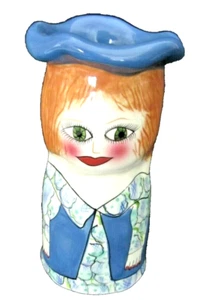 Woman Vase Susan Paley Green Eyes Red Hair Blue Ganz MEG Blossom Friend 6 in - Picture 1 of 6