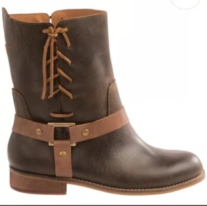 Latigo Thistle Boots Brown Leather Lace Up Harness Buckle Sz 7.5 - Picture 1 of 12