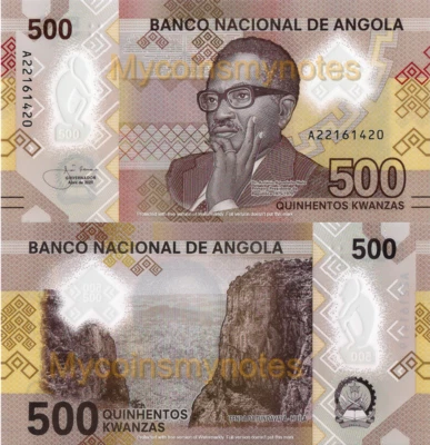 ANGOLA 500 Kwanzas, 2020 Prefix A - Tundavala Slit in Huíla, New Polymer, UNC - Image 1 of 3
