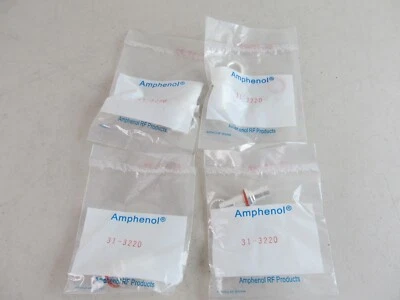 QTY=4 AMPHENOL RF UG492A/U CONNECTOR COAX BNC JACK BULKHEAD 50 OHM 31-3220 - Image 1 of 3