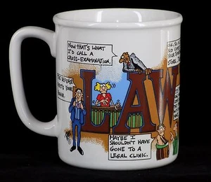 Vintage LAWYER Mug Peter 1986 Treasure Masters Comics Funny Cartoons – New - Picture 1 of 9