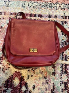 Fossil Crossbody Shoulder Bag Red Leather Purse - Picture 1 of 7