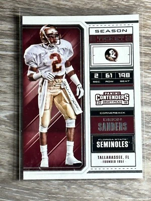 2018 Panini Contenders Draft Picks Season Ticket Deion Sanders #30 HOF - Image 1 of 3