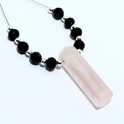 Rose Quartz Pencil Spinel Beads Briolette Natural Loose Gemstone Making Jewelry - Image 1 of 4
