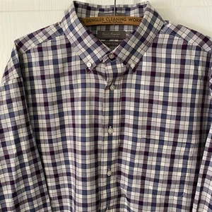 Daniel Cremieux Mens Button Down Dress Shirt XL Purple Plaid Pima Cotton - Picture 1 of 14