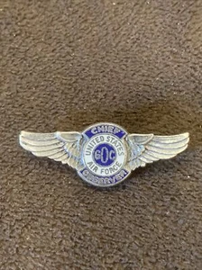 UNITED STATES AIR FORCE CHIEF Observer Wings Pin  - Picture 1 of 3