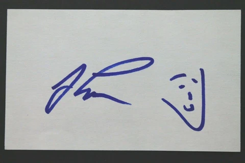 Jay Leno Garage Comedian THE TONIGHT SHOW Autographed 3x5 Signed Index Card Cover