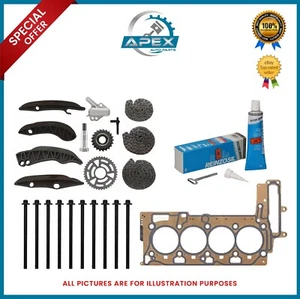 BMW SERIES 2.0 DIESEL N47D20 N47 TIMING CHAIN KIT WITH HEAD GASKET AND BOLTS NEW - Picture 1 of 4