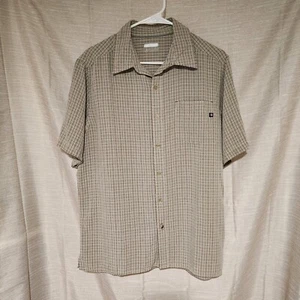 Marmot Button Up Shirt Mens Medium Plaid Short Sleeve Hiking Seersuckers - Picture 1 of 7