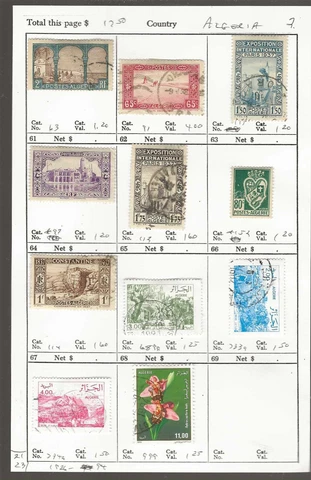 ALGERIA...Sc# 63/999...Mint & Used...1926/94...11 Diff...SCV  $17.50 Cover