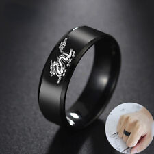 fashion silver Dragon stainless steel rings For Man women punk jewelry size 9