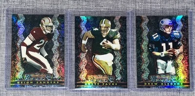1995 Bowman’s Best Refractor Lot (3) Deion Sanders / Brett Favre / Drew Bledsoe - Image 1 of 4