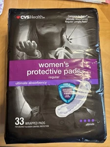 CVS Health Women’s Protective Pads Ultimate Absorbency -33 Wrapped Pads-NIP - Picture 1 of 1