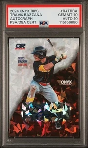 2024 Onyx Rips AUTO /465 TRAVIS BAZZANA Cleveland Guardians RC PSA 10 10 GEM - Picture 1 of 2