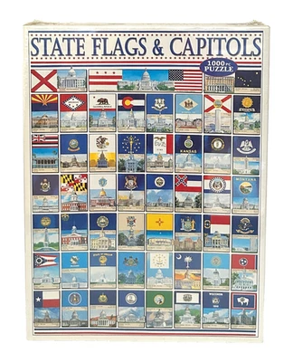 White Mountain State Flags and Capitols 1000 Piece Puzzle, Brand New & Sealed - Image 1 of 4