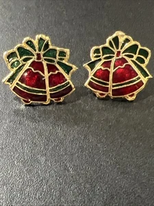 christmas wreath clip on earrings - Picture 1 of 9