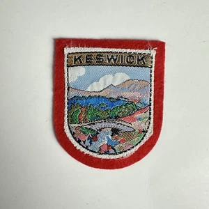 Keswick England UK Souvenir Woven Red Felt Patch Badge 2.75” - Picture 1 of 2